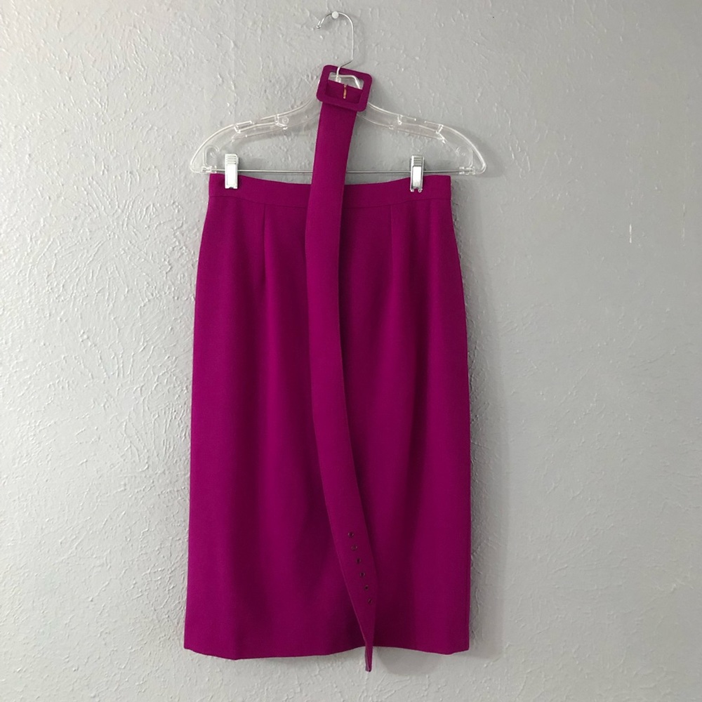 Neiman Marcus Vintage Wool Pencil Skirt with Matching Belt - EU Size 40